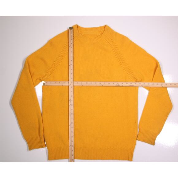 Hermes Men's 100% Cashmere Golden Yellow Thick Knit Crewneck Sweater XXL - Picture 3 of 5